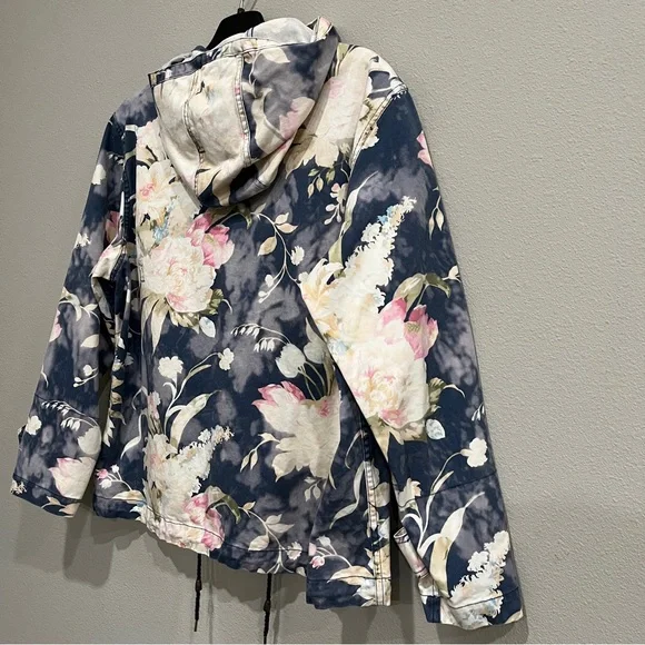 Polo Ralph Lauren Womens Floral denim Jacket Watercolor Button Front sz small - Picture 11 of 11